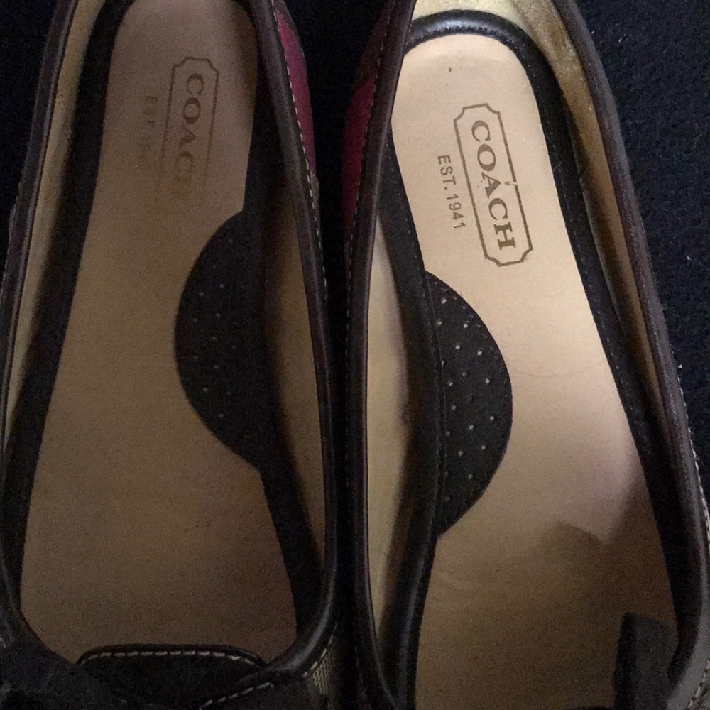 Coach size 6.5 brown/multi leather loafers - Picture 4 of 5